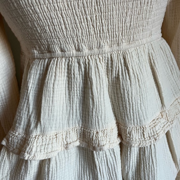 INGRID SMOCKED MINI DRESS Ivory - Picture 5 of 15